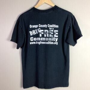 Orange County Drug Free Coalition Shirt Black White Medium